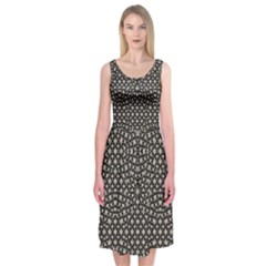 Modern Oriental Pattern Midi Sleeveless Dress by dflcprintsclothing