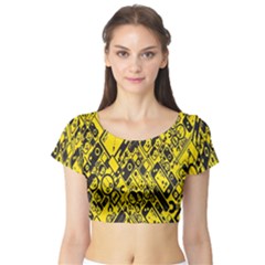 Test Steven Levy Short Sleeve Crop Top (tight Fit) by Simbadda