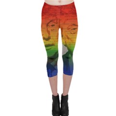 Rainbow Trump  Capri Leggings  by Valentinaart