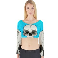 Skull Ball Line Schedule Long Sleeve Crop Top by Simbadda