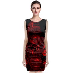 Warrior - Red Sleeveless Velvet Midi Dress by Valentinaart