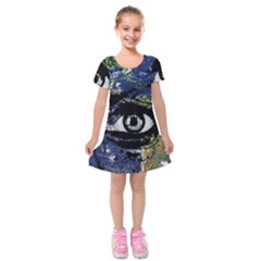 Mother Earth  Kids  Short Sleeve Velvet Dress by Valentinaart