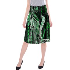 Cyber Angel Midi Beach Skirt by Valentinaart