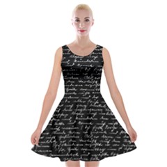 Handwriting  Velvet Skater Dress by Valentinaart