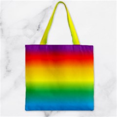 Rainbow Background Colourful Zipper Grocery Tote Bag by Simbadda