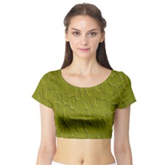 Olive Bubble Wallpaper Background Short Sleeve Crop Top (tight Fit) by Simbadda