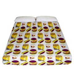 Hamburger And Fries Fitted Sheet (california King Size) by Simbadda