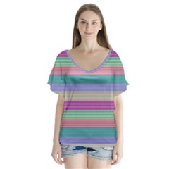 Backgrounds Pattern Lines Wall Flutter Sleeve Top by Simbadda