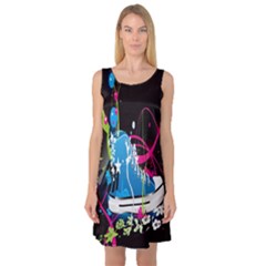 Sneakers Shoes Patterns Bright Sleeveless Satin Nightdress by Simbadda