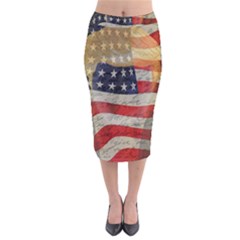 American President Velvet Midi Pencil Skirt by Valentinaart