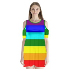 Rainbow Shoulder Cutout Velvet  One Piece by Valentinaart