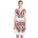 Butterfly Animal Insect Isolated Short Sleeve Front Wrap Dress View1