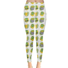 St Patrick s Day Background Symbols Leggings  by Simbadda