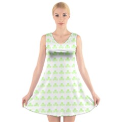 Shamrock Irish St Patrick S Day V-neck Sleeveless Skater Dress by Simbadda