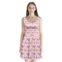 Cute Pink Flowers And Butterflies pattern  Split Back Mini Dress  View1