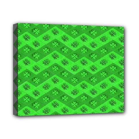 Shamrocks 3d Fabric 4 Leaf Clover Canvas 10  X 8  by Simbadda