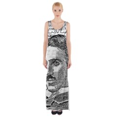 Nikola Tesla Maxi Thigh Split Dress by Valentinaart