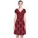 Snake Abstract Pattern Short Sleeve Front Wrap Dress View1