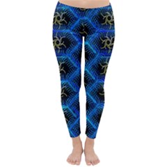 Blue Bee Hive Pattern Classic Winter Leggings by Amaryn4rt