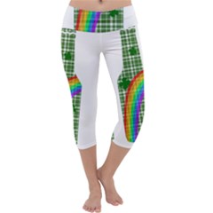 St  Patricks Day - Bottle Capri Yoga Leggings by Valentinaart