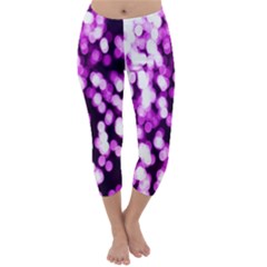 Bokeh Background In Purple Color Capri Winter Leggings  by Amaryn4rt