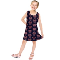 Dark Conversational Pattern Kids  Tunic Dress by dflcprintsclothing