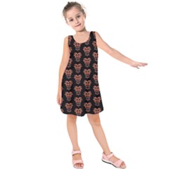 Dark Conversational Pattern Kids  Sleeveless Dress by dflcprintsclothing