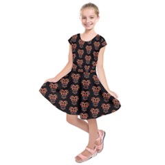 Dark Conversational Pattern Kids  Short Sleeve Dress by dflcprintsclothing