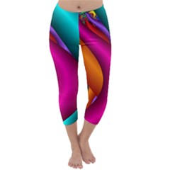 Fractal Wallpaper Color Pipes Capri Winter Leggings  by Amaryn4rt