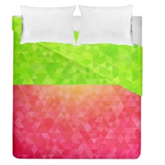 Colorful Abstract Triangles Pattern  Duvet Cover Double Side (queen Size) by TastefulDesigns