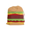 Vector Burger Time Background Drawstring Pouches (Large)  View1