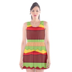 Vector Burger Time Background Scoop Neck Skater Dress by Simbadda