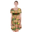 Burger Double Border Short Sleeve V-neck Flare Dress View1