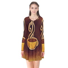 Coffee Drink Abstract Flare Dress by Simbadda