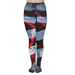 Grunge American Flag Background Women s Tights by Simbadda