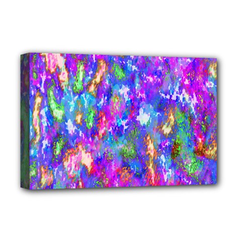 Abstract Trippy Bright Sky Space Deluxe Canvas 18  X 12   by Simbadda