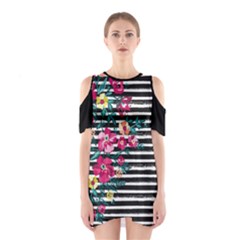 Pink Hawaii Stripe Cutout Shoulder One Piece by CoolDesigns