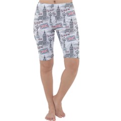 Gray With London S Big Ben Stylish Design Cropped Leggings by CoolDesigns