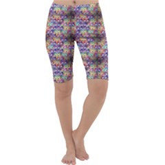 Purple Owls Pattern Cropped Leggings by CoolDesigns