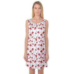 Red Fly Agaric Mushrooms Pattern Sleeveless Satin Nightdress by CoolDesigns