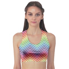 Colorful Rainbow Chevron Pattern Women s Sport Bra by CoolDesigns