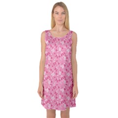 Pink Pattern A Valentine S Day Sleeveless Satin Nightdress by CoolDesigns