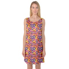 Colorful Ladybugs And Flowers Sleeveless Satin Nightdress by CoolDesigns