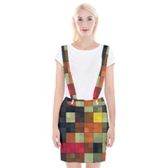 Background With Color Layered Tiling Suspender Skirt by Simbadda