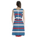 Martini Style Racing Tape Blue Red White Sleeveless Chiffon Waist Tie Dress View2