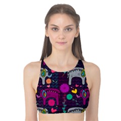 Colorful Elephants Love Background Tank Bikini Top by Simbadda