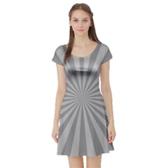 Grey Starburst Line Light Short Sleeve Skater Dress by Mariart