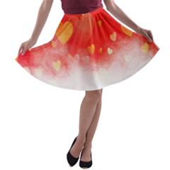 Abstract Love Heart Design A-line Skater Skirt by Simbadda