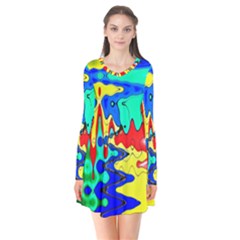 Bright Colours Abstract Flare Dress by Simbadda