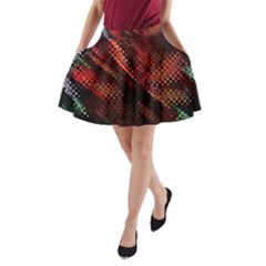 Abstract Green And Red Background A-line Pocket Skirt by Simbadda